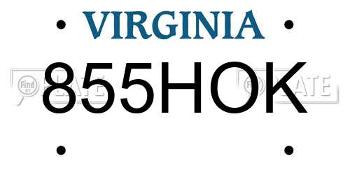 855HOK Virginia License Plate