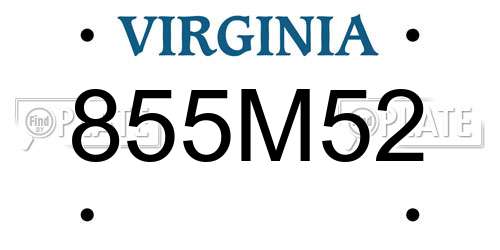 855M52 Virginia License Plate