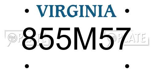 855M57 Virginia License Plate