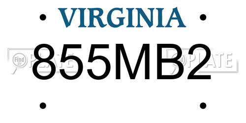 855MB2 Virginia License Plate