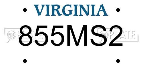 855MS2 Virginia License Plate