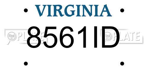 8561ID Virginia License Plate