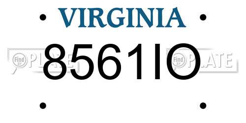 8561IO Virginia License Plate