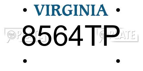 8564TP Virginia License Plate