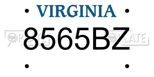 8565BZ Virginia License Plate
