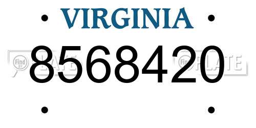 8568420 Virginia License Plate
