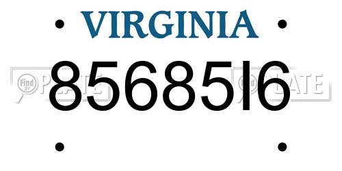 85685I6 Virginia License Plate