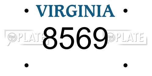8569 Virginia License Plate