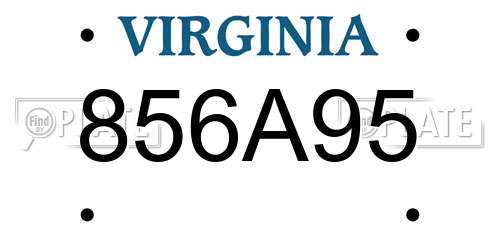 856A95 Virginia License Plate