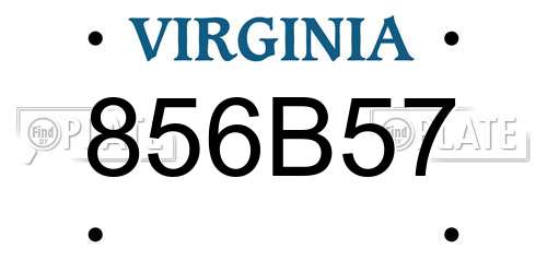 856B57 Virginia License Plate