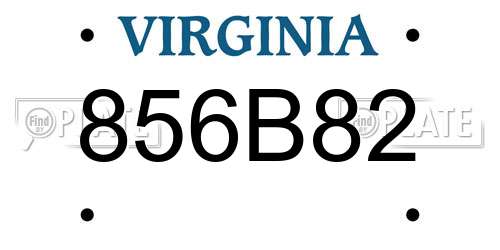 856B82 Virginia License Plate