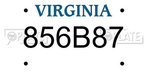 856B87 Virginia License Plate
