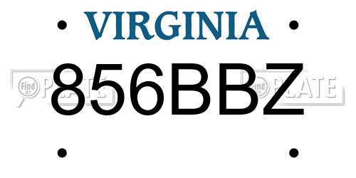 856BBZ Virginia License Plate