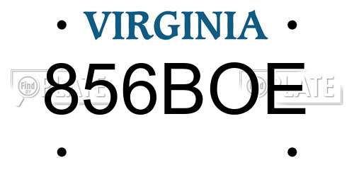 856BOE Virginia License Plate