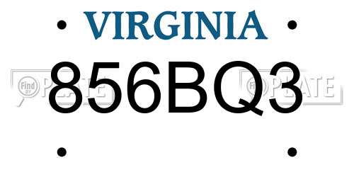 856BQ3 Virginia License Plate