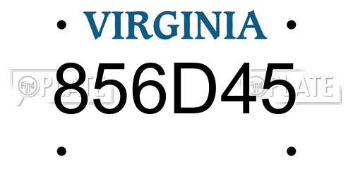 856D45 Virginia License Plate