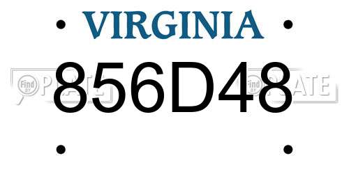 856D48 Virginia License Plate