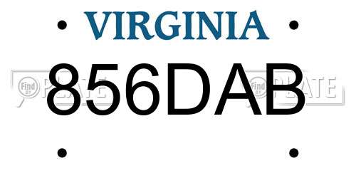 856DAB Virginia License Plate