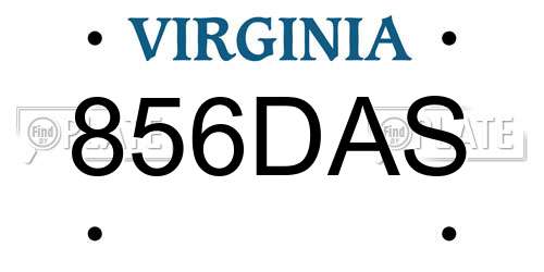 856DAS Virginia License Plate