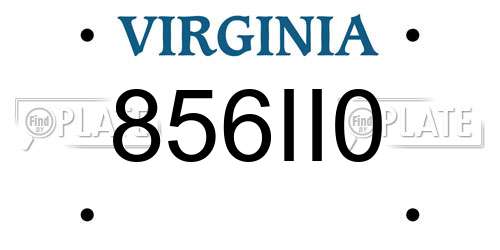 856II0 Virginia License Plate