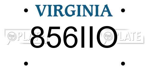 856IIO Virginia License Plate