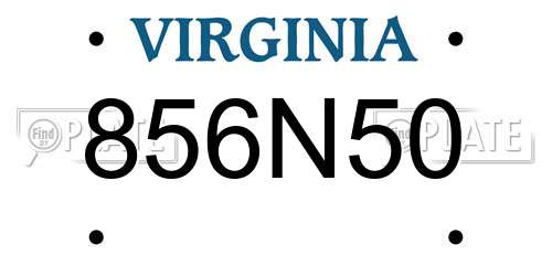 856N50 Virginia License Plate