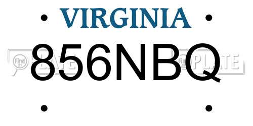 856NBQ Virginia License Plate