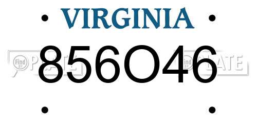 856O46 Virginia License Plate