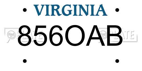 856OAB Virginia License Plate
