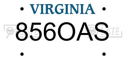 856OAS Virginia License Plate