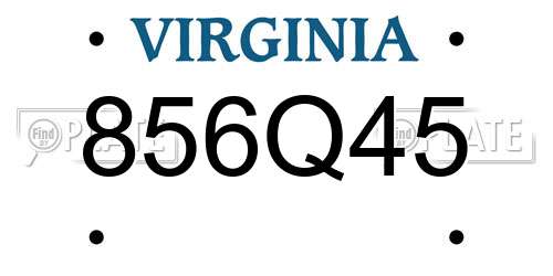 856Q45 Virginia License Plate