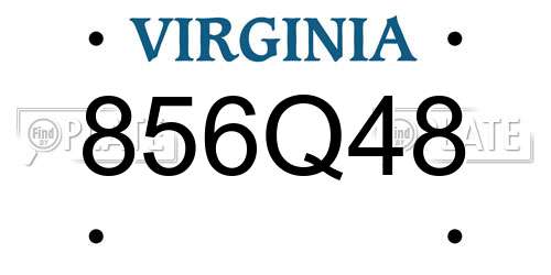 856Q48 Virginia License Plate