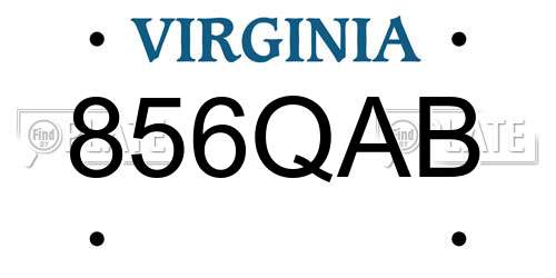 856QAB Virginia License Plate
