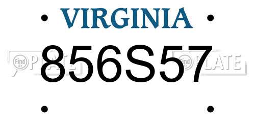 856S57 Virginia License Plate