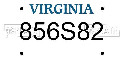 856S82 Virginia License Plate