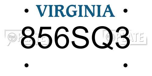 856SQ3 Virginia License Plate