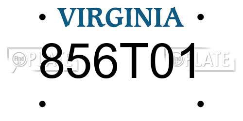 856T01 Virginia License Plate