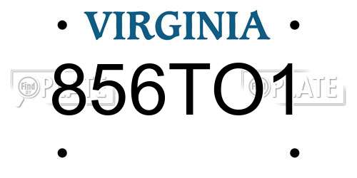 856TO1 Virginia License Plate