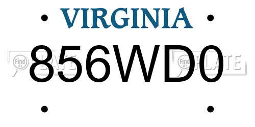 856WD0 Virginia License Plate
