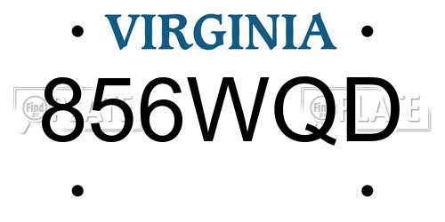 856WQD Virginia License Plate