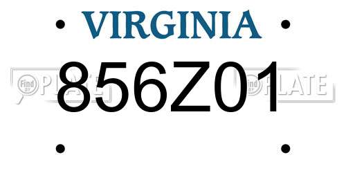 856Z01 Virginia License Plate