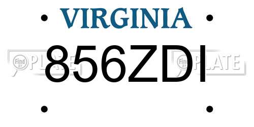 856ZDI Virginia License Plate