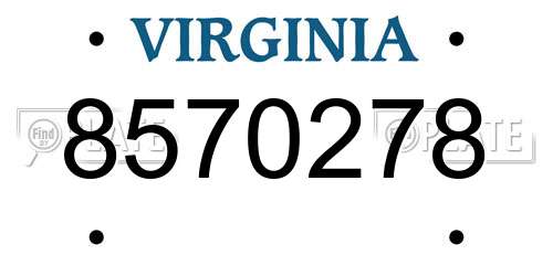 8570278 Virginia License Plate