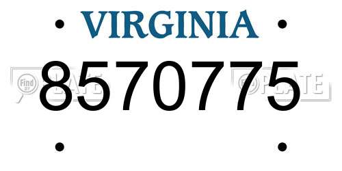 8570775 Virginia License Plate