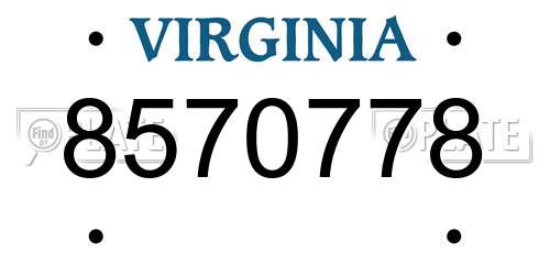 8570778 Virginia License Plate