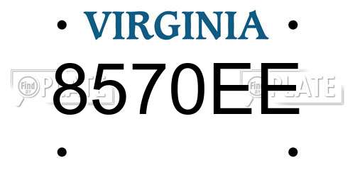 8570EE Virginia License Plate