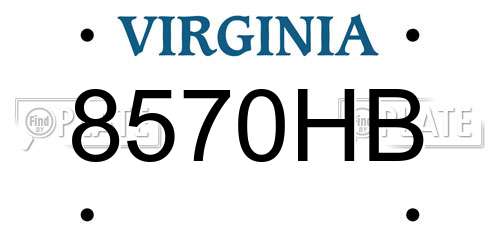 8570HB Virginia License Plate