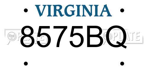 8575BQ Virginia License Plate