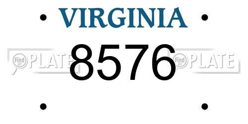8576 Virginia License Plate