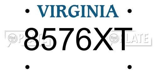 8576XT Virginia License Plate